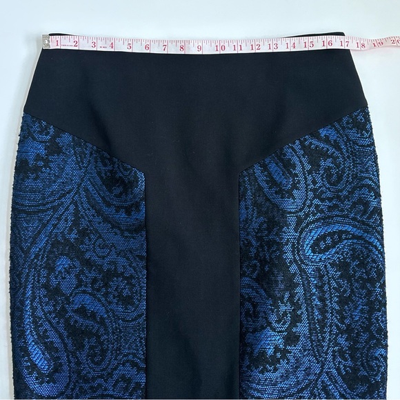 Ted Baker Carron Jacquard Wool Blend Midi Pencil Skirt Size 5 Blue & Black - Picture 8 of 17